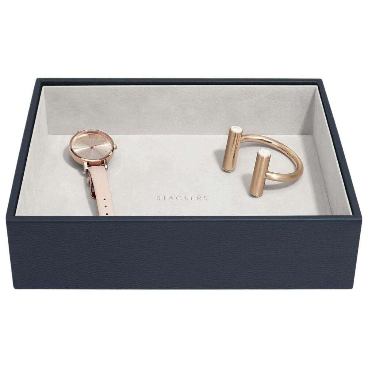 Stackers Classic Jewellery Box set of 5 - Navy Blue - Image 3