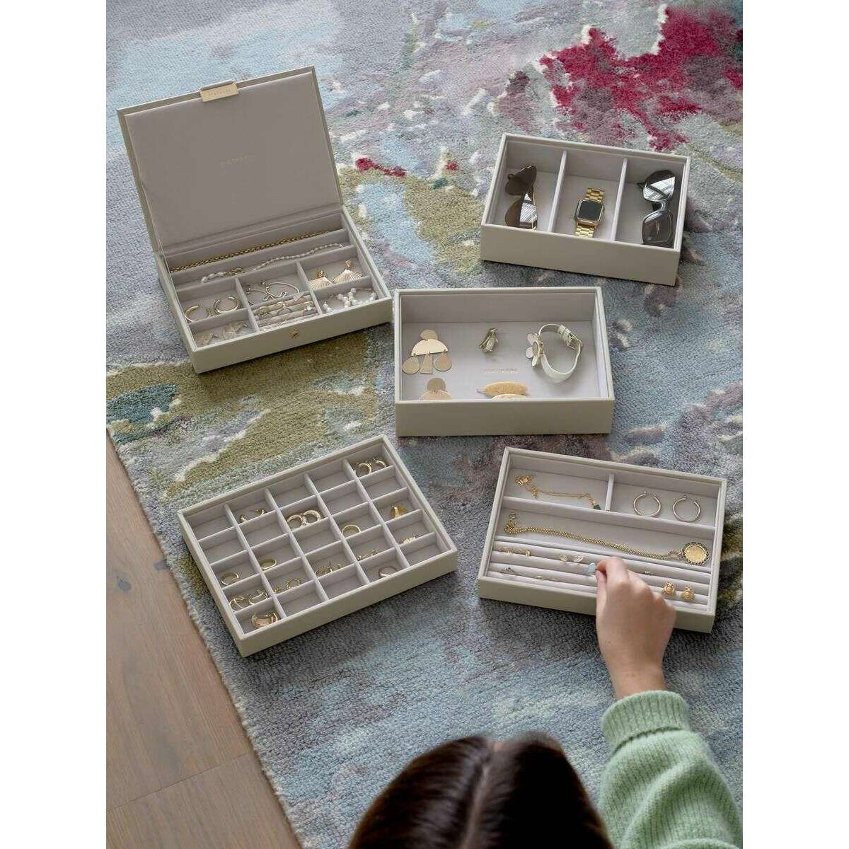 Stackers Classic Jewellery Box set of 5 - Oatmeal Cream - Image 7