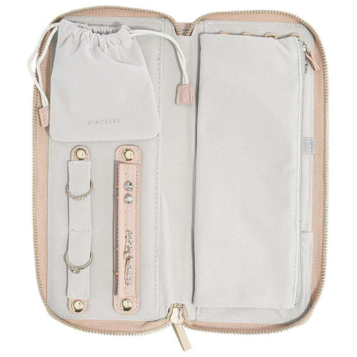 Stackers Classic Medium Jewellery Roll - Blush Pink/Gold