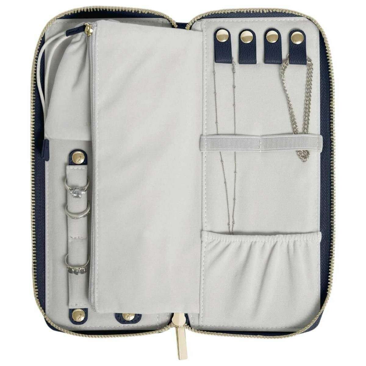 Stackers Classic Medium Jewellery Roll - Navy Blue - Image 3
