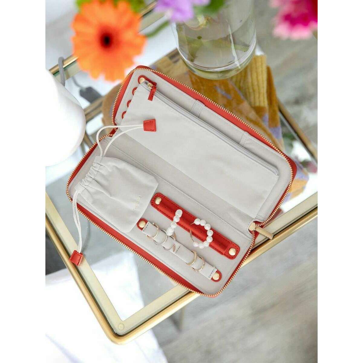 Stackers Classic Medium Jewellery Roll - Red - Image 5