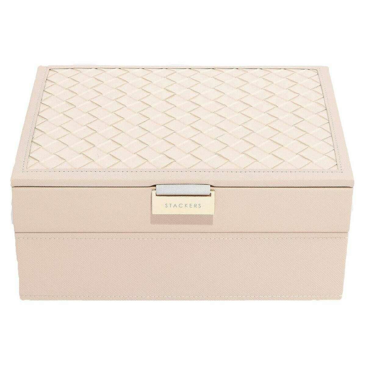 Stackers Classic Set of 2 Jewellery Box - Blush Pink Woven