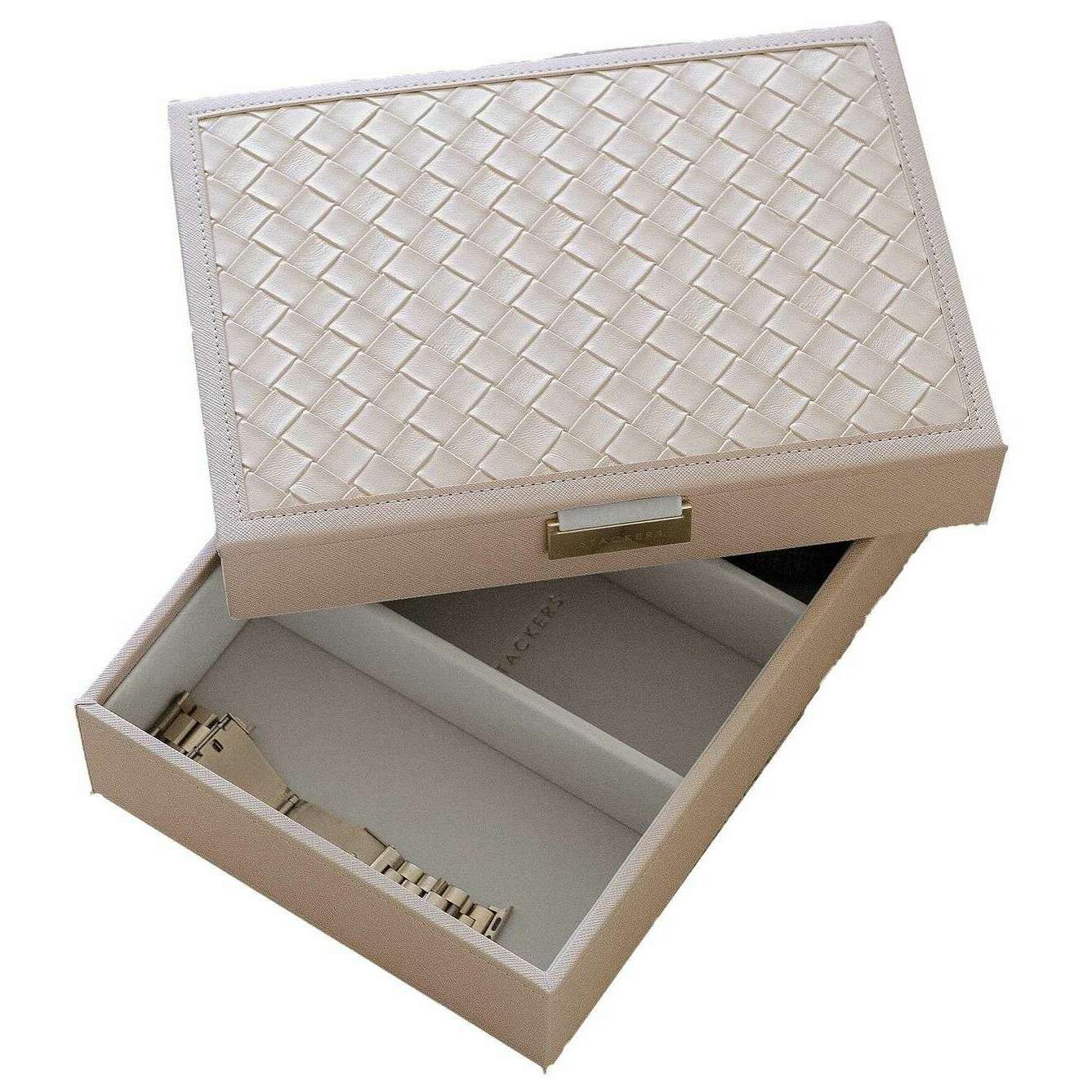 Stackers Classic Set of 2 Jewellery Box - Blush Pink Woven - Image 5