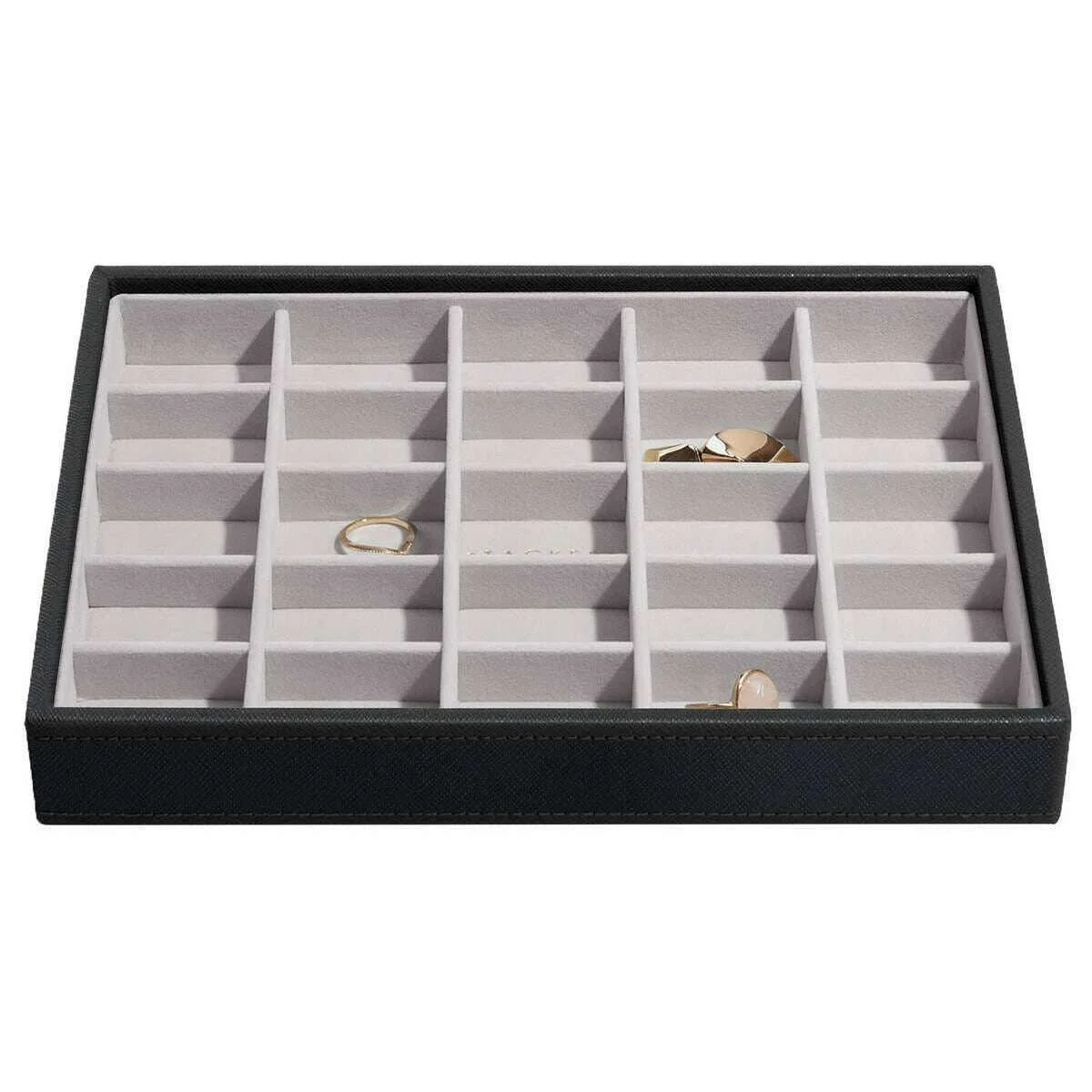 Stackers Classic Set of 3 Jewellery Box - Black Raffia - Image 3
