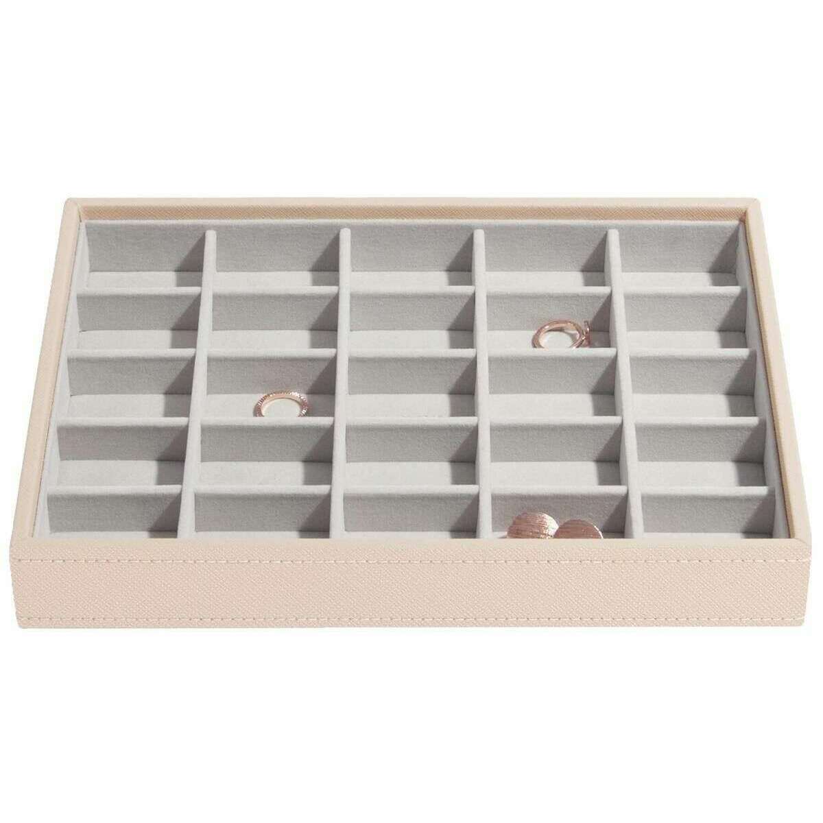 Stackers Classic Set of 3 Jewellery Box - Blush Pink Raffia - Image 4
