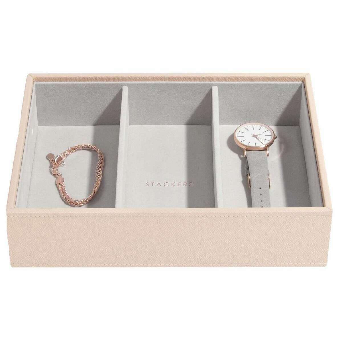 Stackers Classic Set of 3 Jewellery Box - Blush Pink Raffia - Image 5