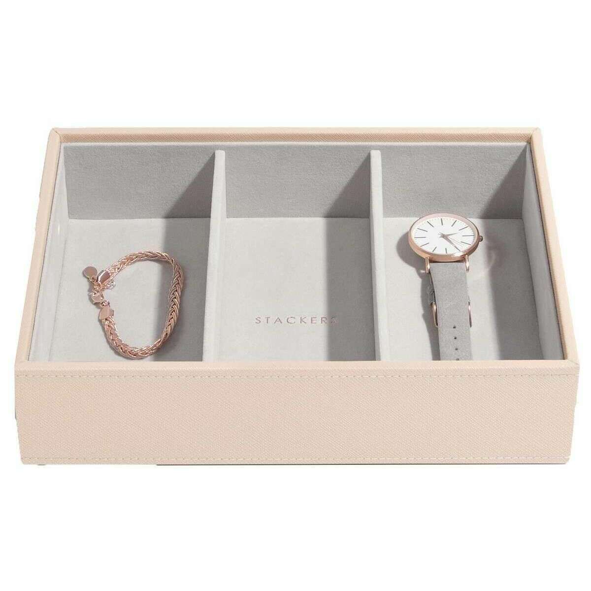 Stackers Classic Set of 3 Jewellery Box - Blush Pink Woven - Image 5