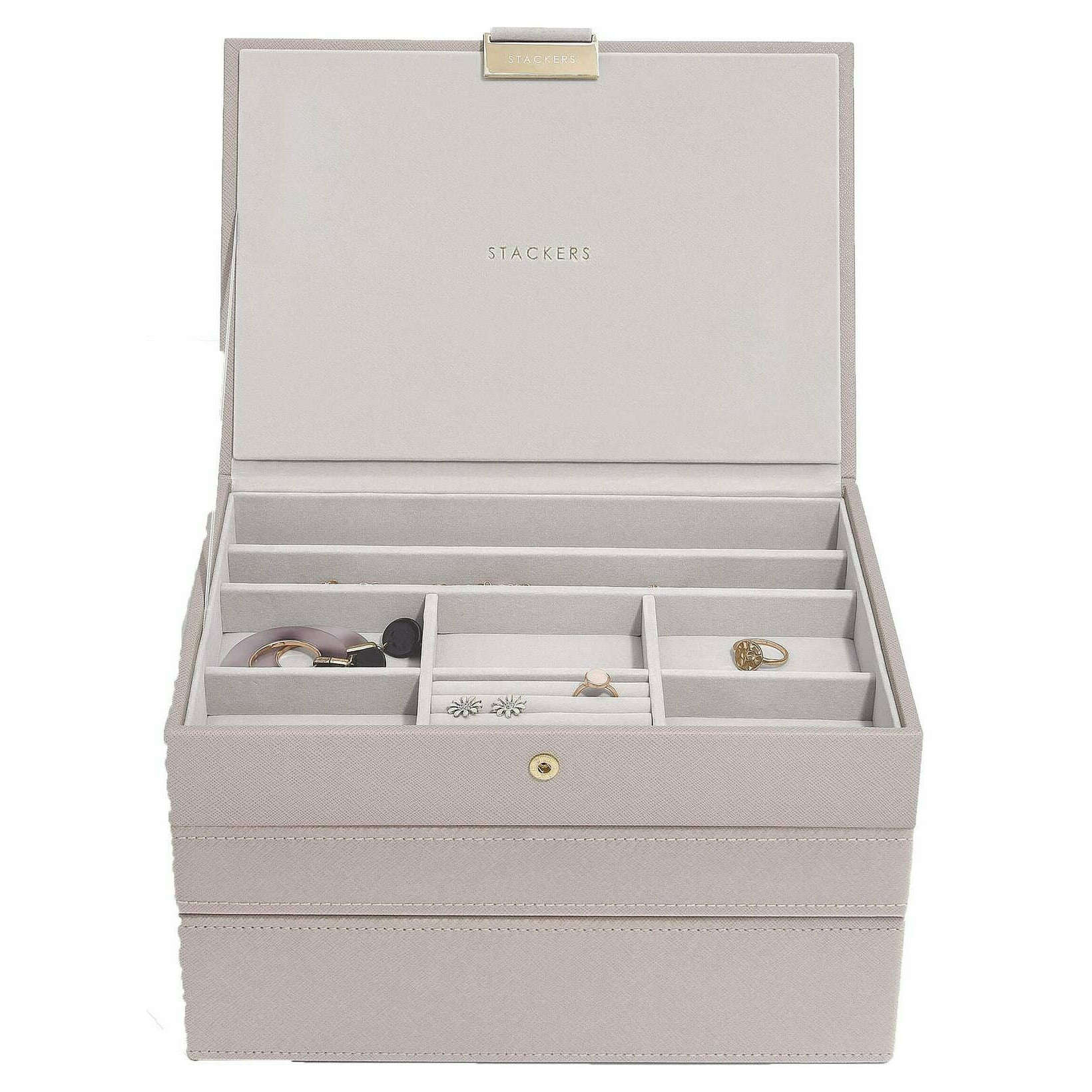 Stackers Classic Set of 3 Jewellery Box - Taupe - Image 2