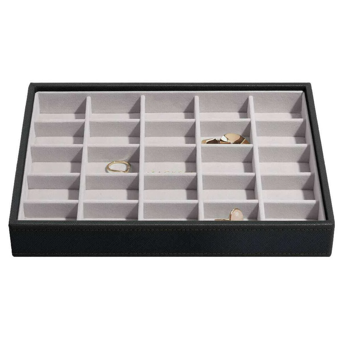 Stackers Classic Set of 4 Jewellery Box - Black Raffia - Image 4
