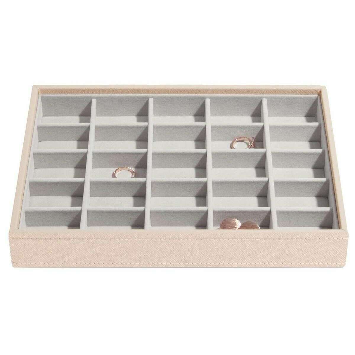 Stackers Classic Set of 4 Jewellery Box - Blush Pink Raffia - Image 4