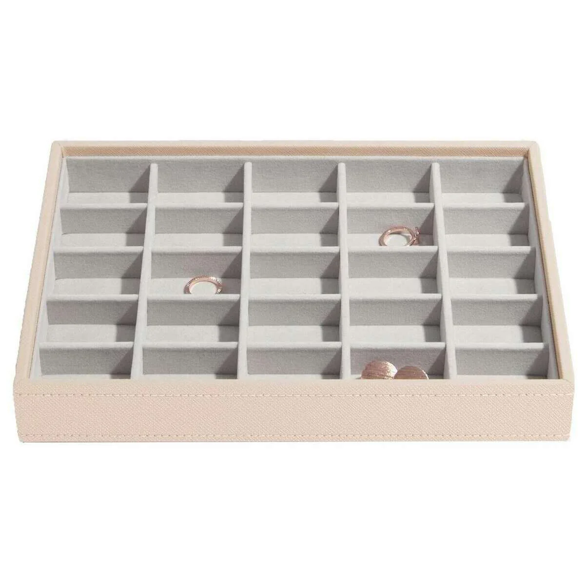 Stackers Classic Set of 4 Jewellery Box - Blush Pink Woven - Image 4