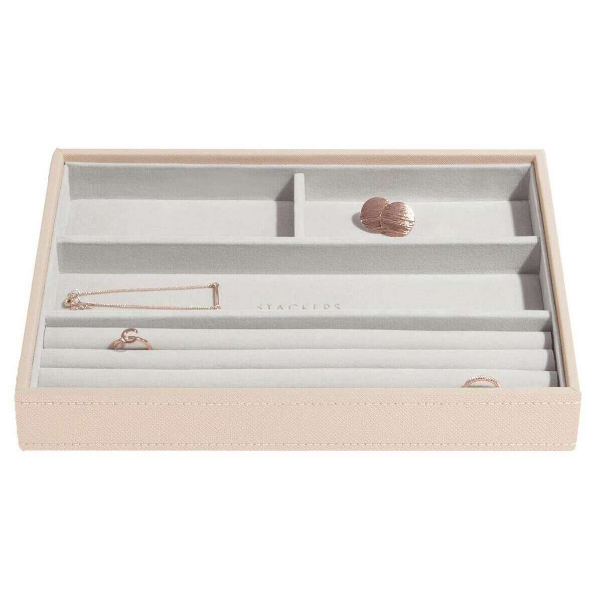 Stackers Classic Set of 4 Jewellery Box - Blush Pink Woven - Image 5