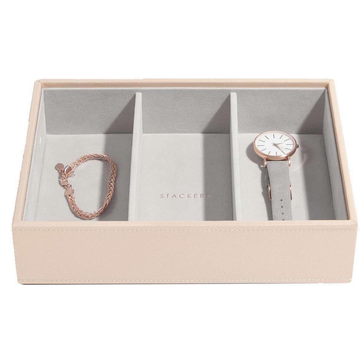 Stackers Classic Set of 4 Jewellery Box - Blush Pink Woven - Image 6