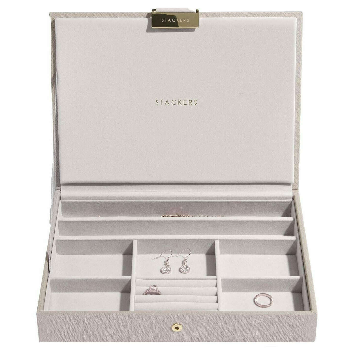 Stackers Classic Set of 4 Jewellery Box - Taupe Raffia - Image 3