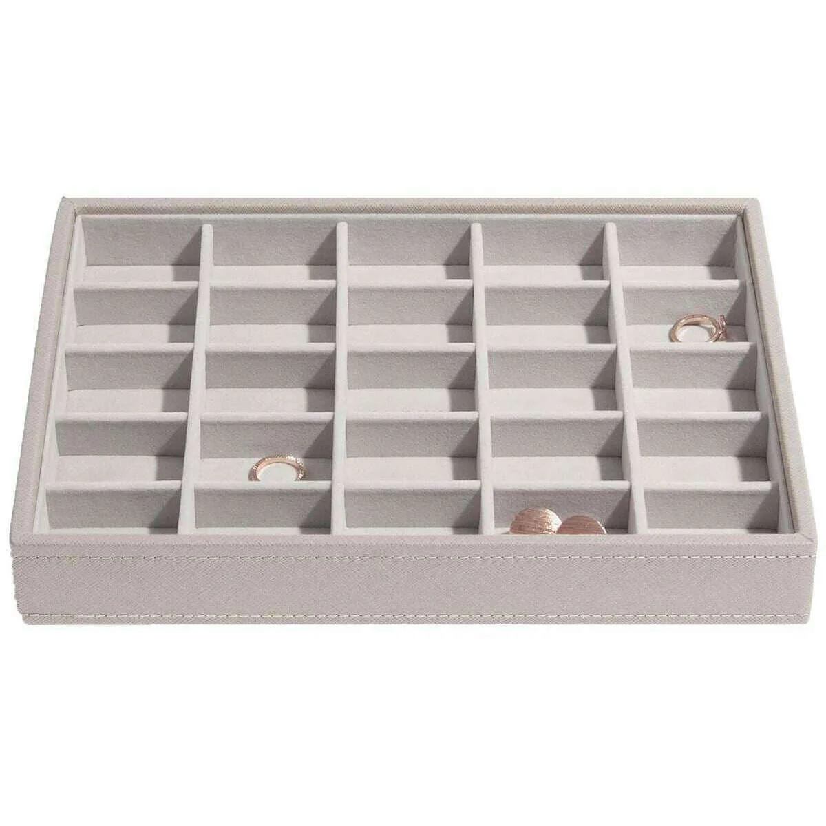 Stackers Classic Set of 4 Jewellery Box - Taupe Raffia - Image 4