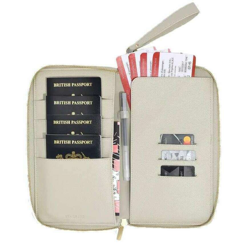 Stackers Family Passport Holder - Oatmeal/Linen Beige