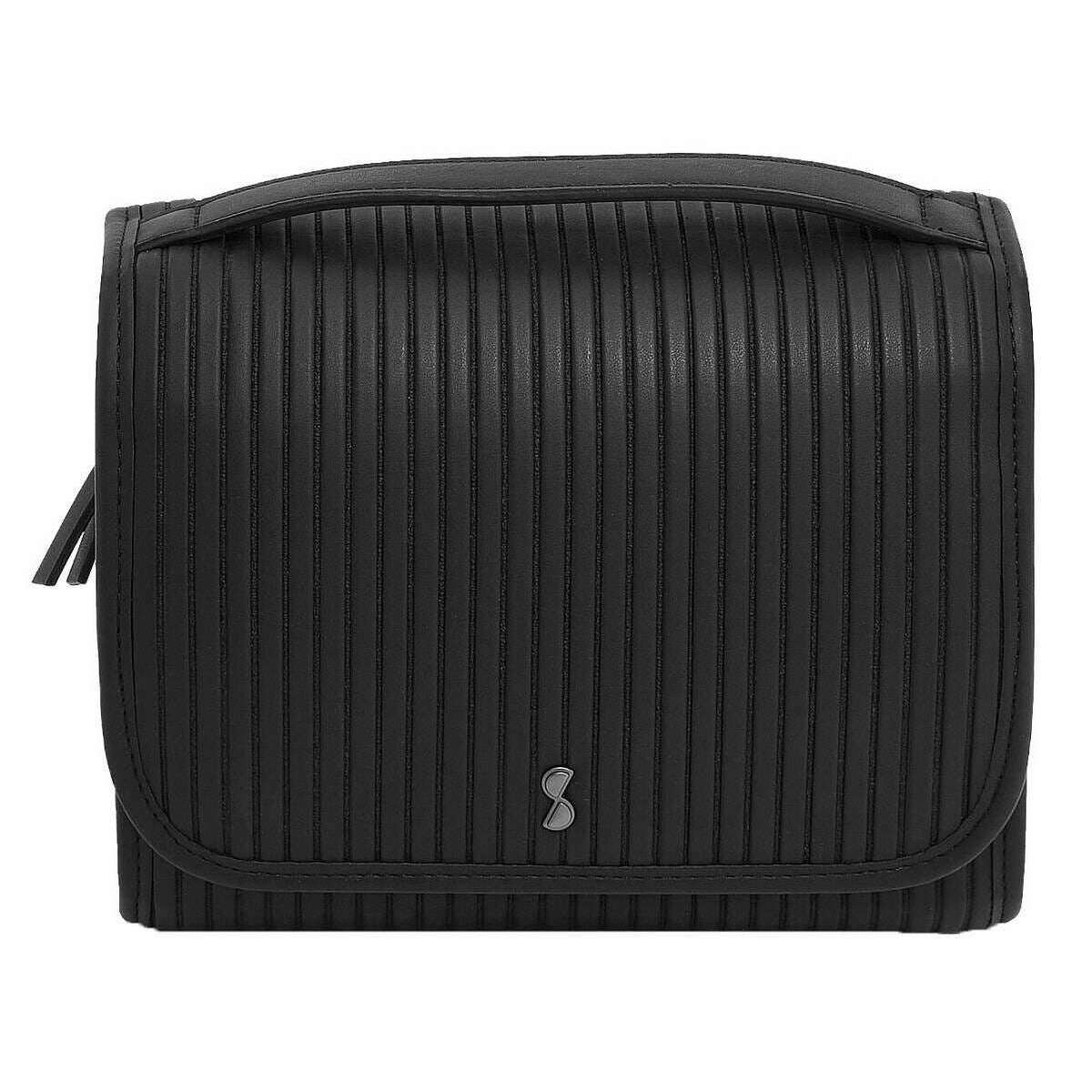 Stackers Fluted Small Hanging Wash Bag - Black