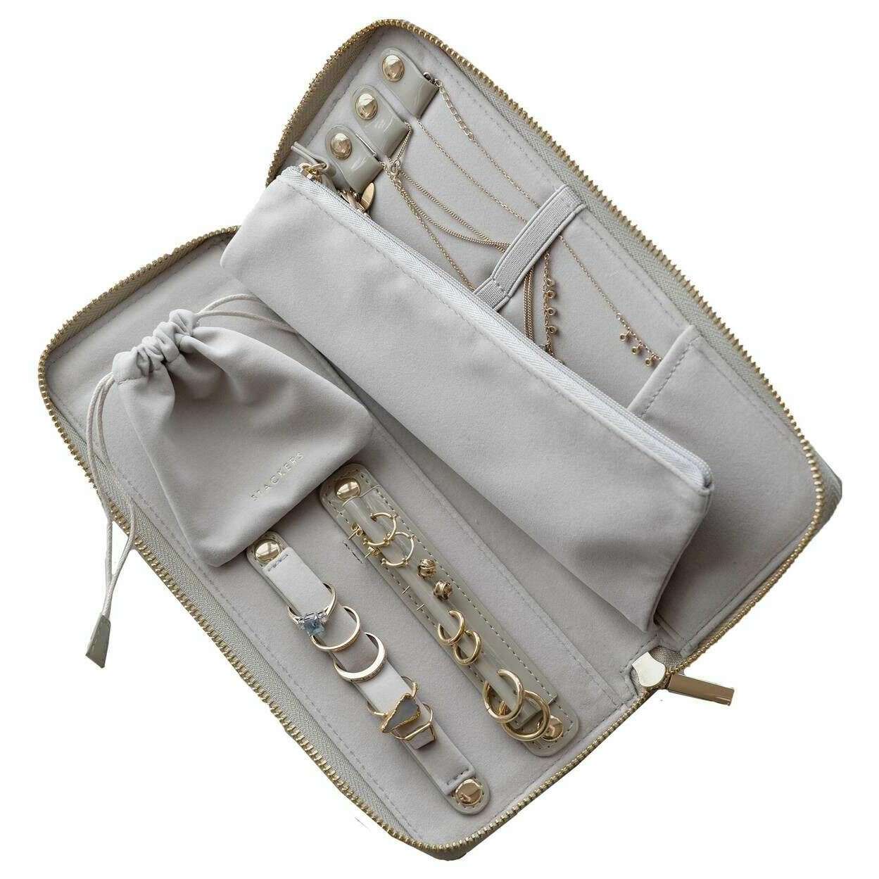 Stackers Jewellery Roll - Patent Putty Grey - Image 5