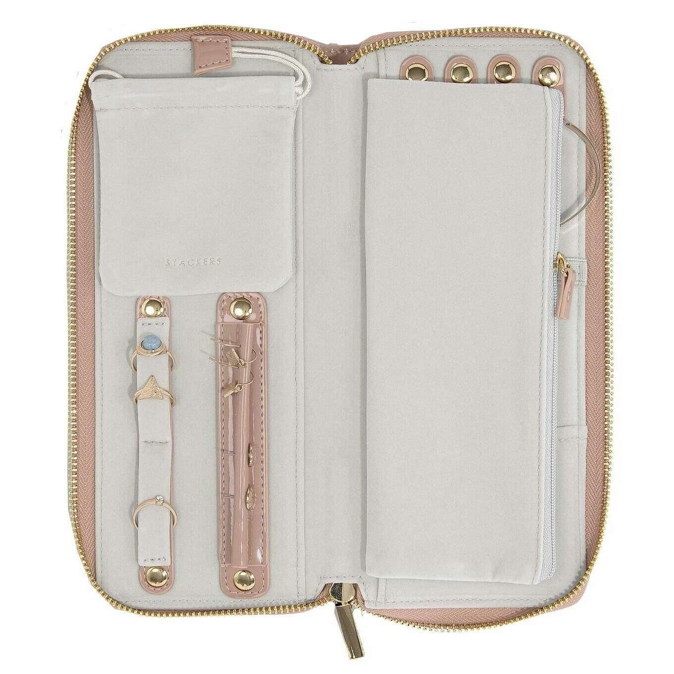 Stackers Jewellery Roll - Patent Rose Pink - Image 3