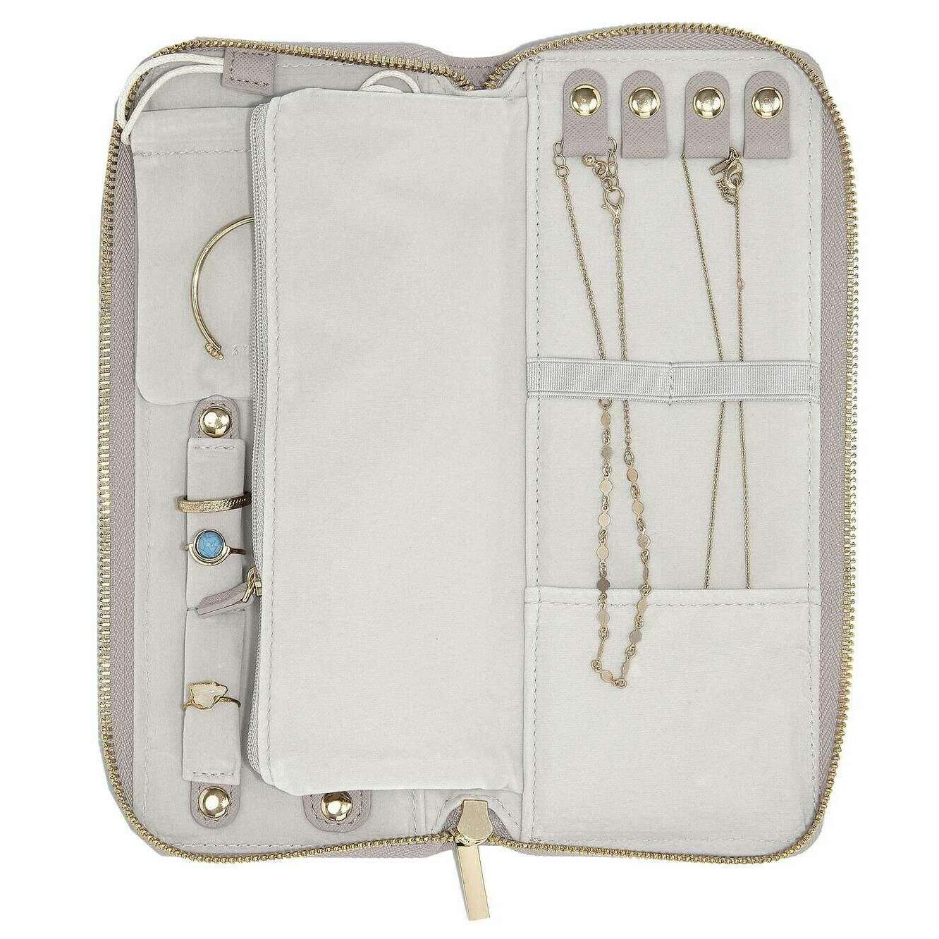 Stackers Jewellery Roll - Taupe Woven Grey - Image 4
