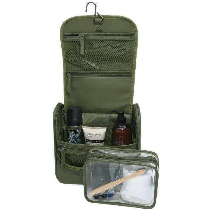Stackers Large Hanging Wash Bag - Green