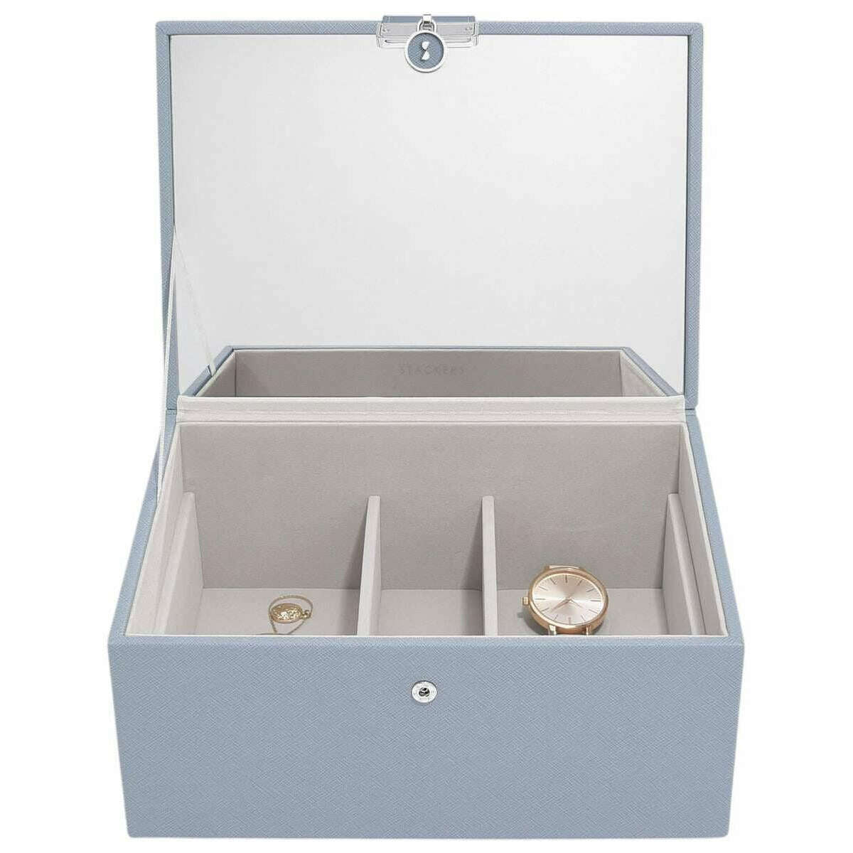 Stackers Luxury Classic Jewellery Box - Dusky Blue - Image 3