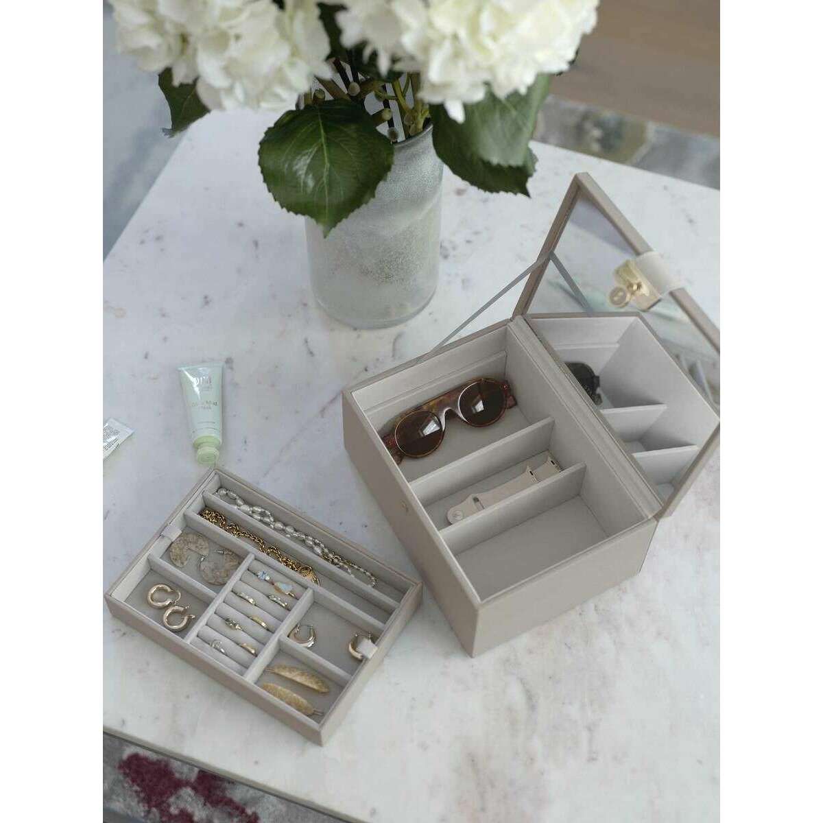 Stackers Luxury Classic Jewellery Box - Taupe Beige - Image 5