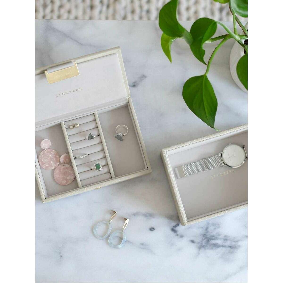 Stackers Mini Jewellery Box Set of 2 - Oatmeal Cream - Image 6