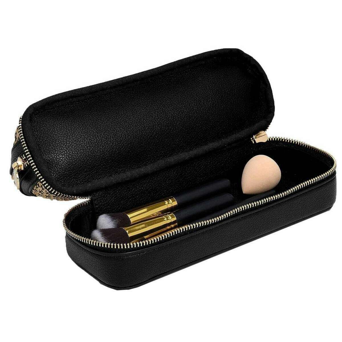 Stackers Raffia Cosmetic Bag - Black Raffia - Image 3