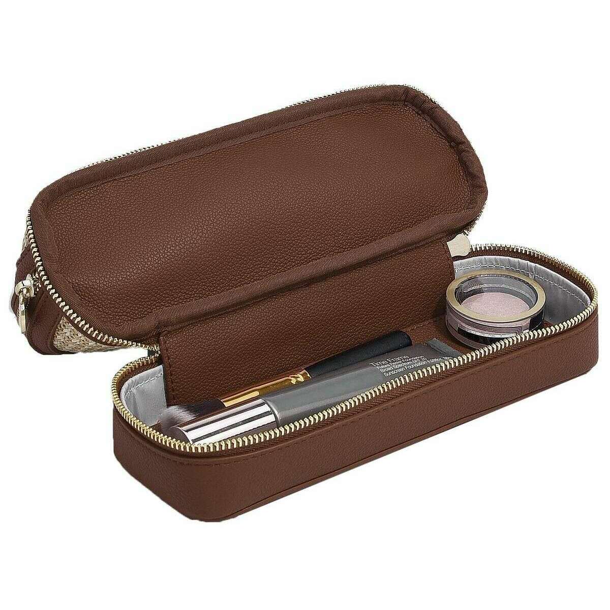 Stackers Raffia Cosmetic Bag - Tan Raffia - Image 3