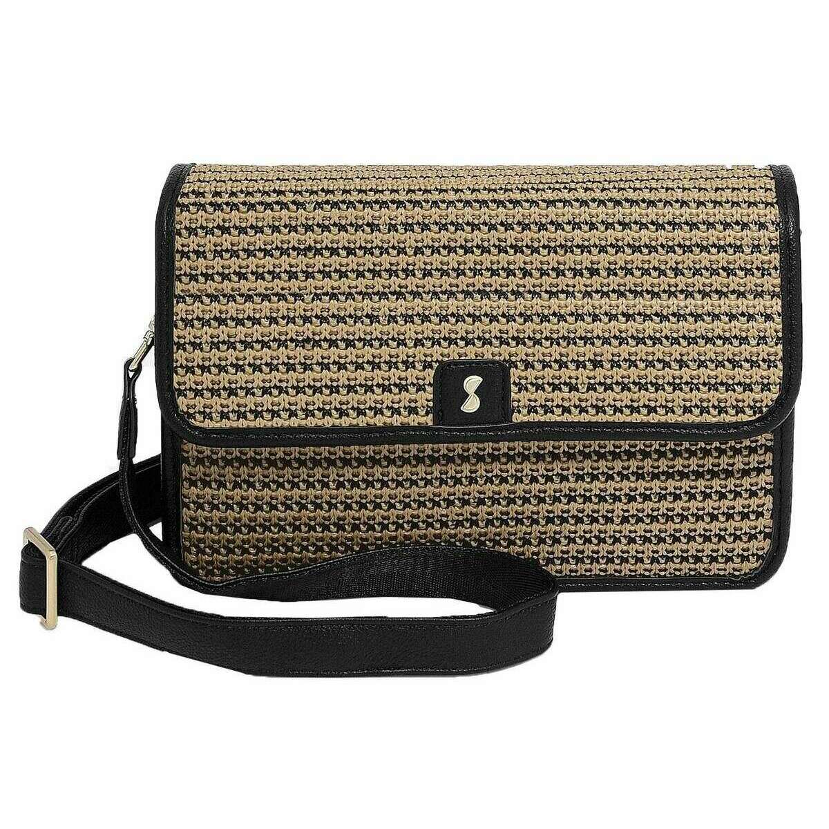 Stackers Raffia Crossbody Bag - Black Raffia