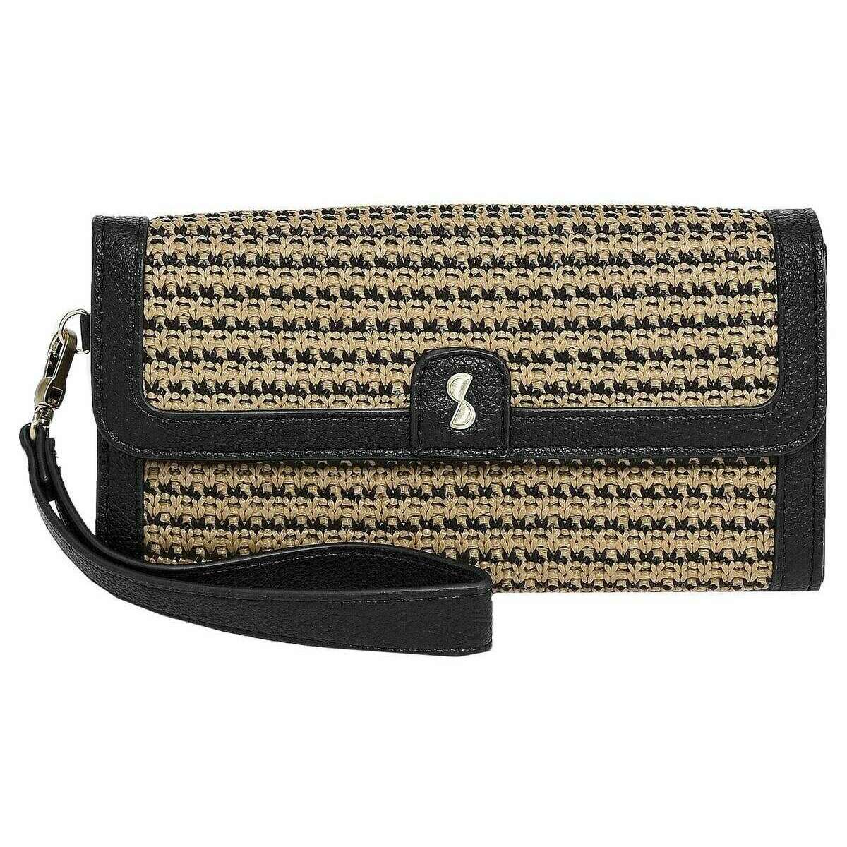 Stackers Raffia Purse - Black Raffia