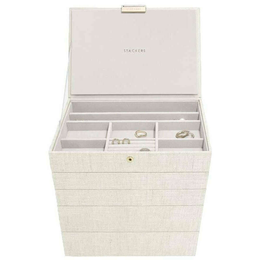 Stackers Set of 5 Classic Jewellery Box - Oatmeal/Linen Beige