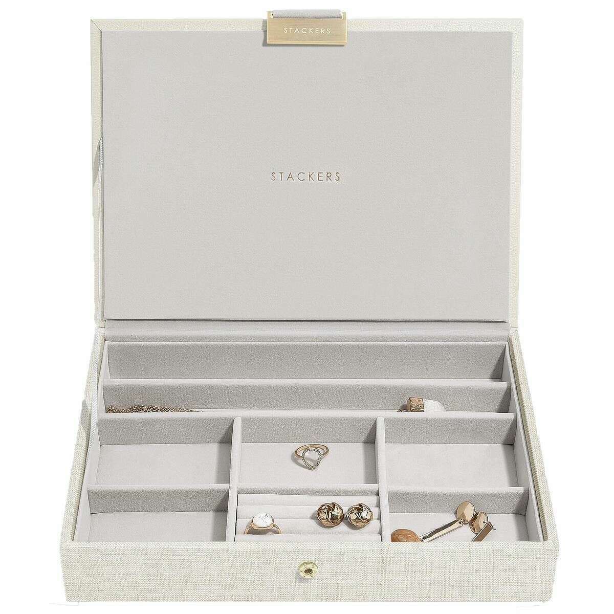Stackers Set of 5 Classic Jewellery Box - Oatmeal/Linen Beige - Image 3