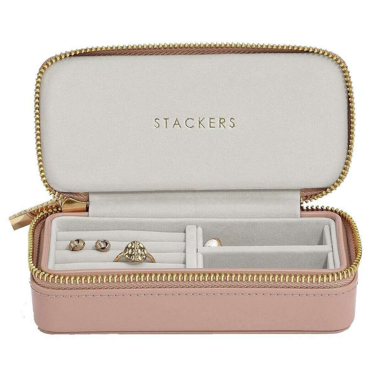 Stackers Zipped Travel Jewellery Box - Patent Rose Pink
