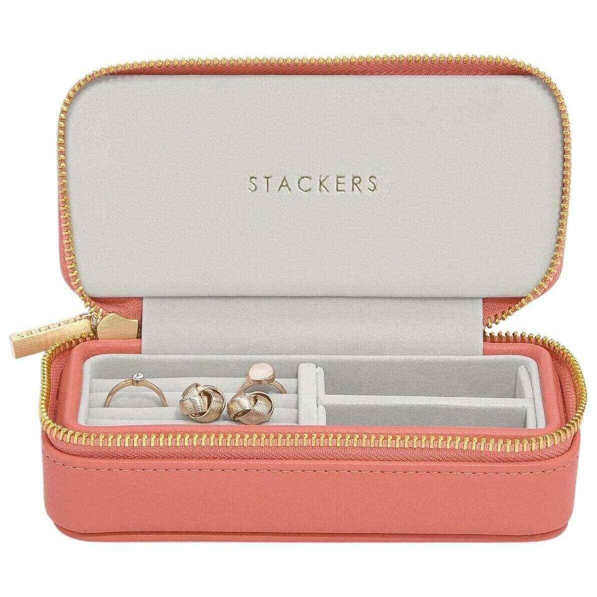 Stackers Zipped Travel Medium Jewellery Box - Grapefruit Orange
