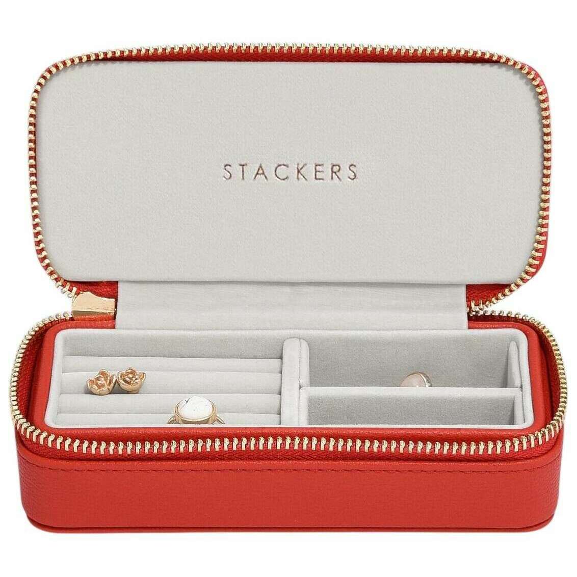 Stackers Zipped Travel Medium Jewellery Box - Red