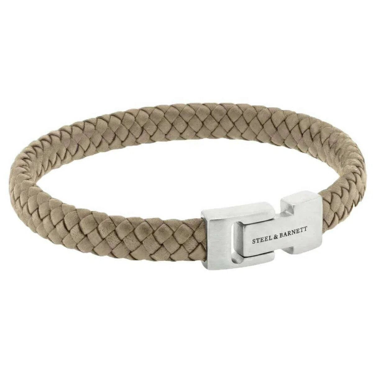 Steel & Barnett Archie Braided Leather Bracelet - Ecru Cream