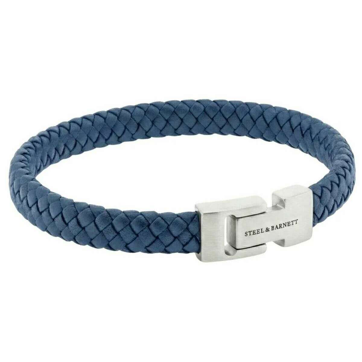 Steel & Barnett Archie Braided Leather Bracelet - Jeans Blue