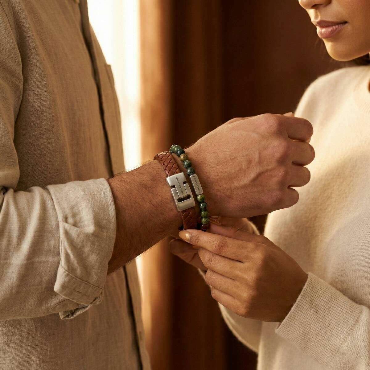 Steel & Barnett Duo Bracelet Gift Set - Cognac Tan - Image 4
