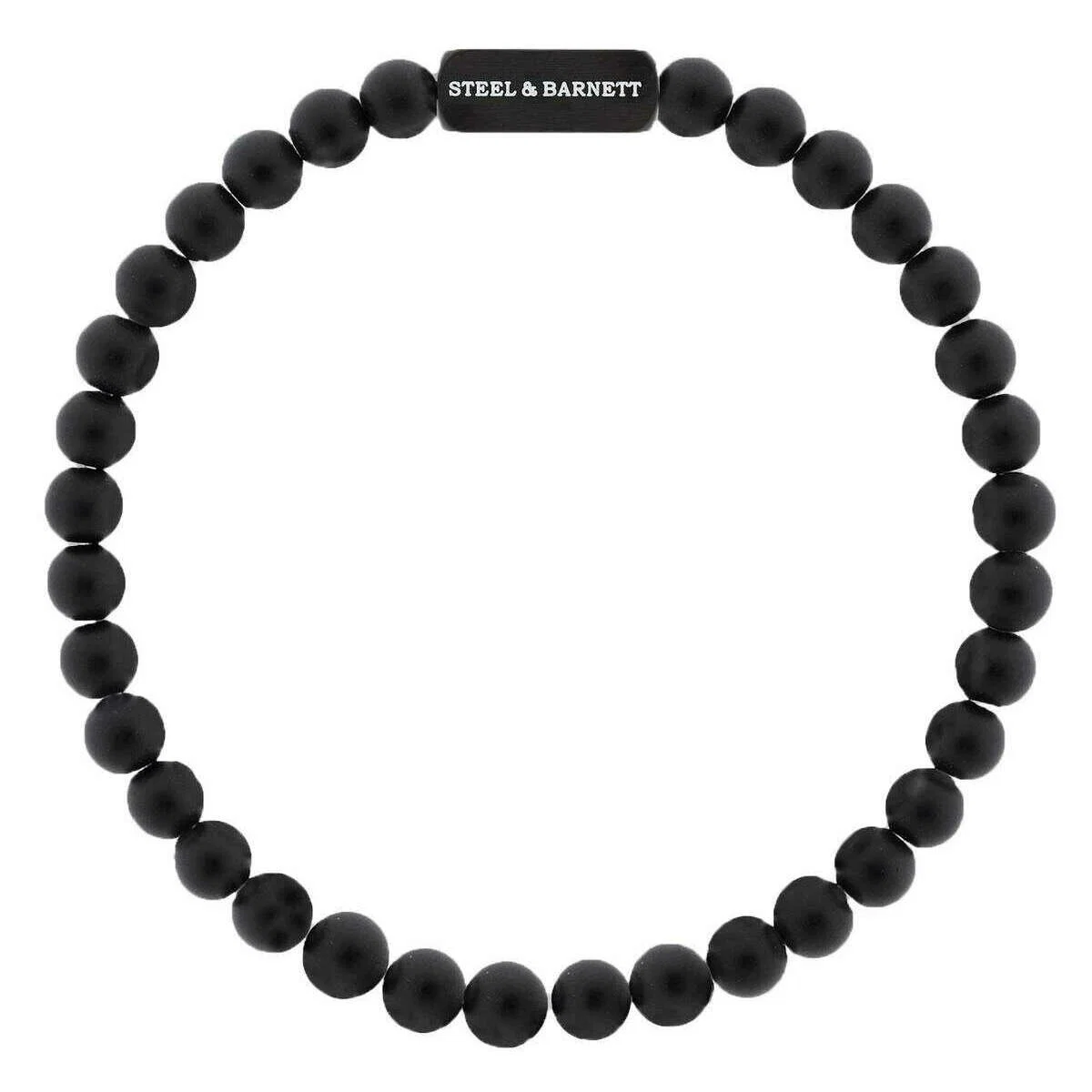 Steel & Barnett Natural Ned Onyx Gemstone Bead Bracelet - Black Edition
