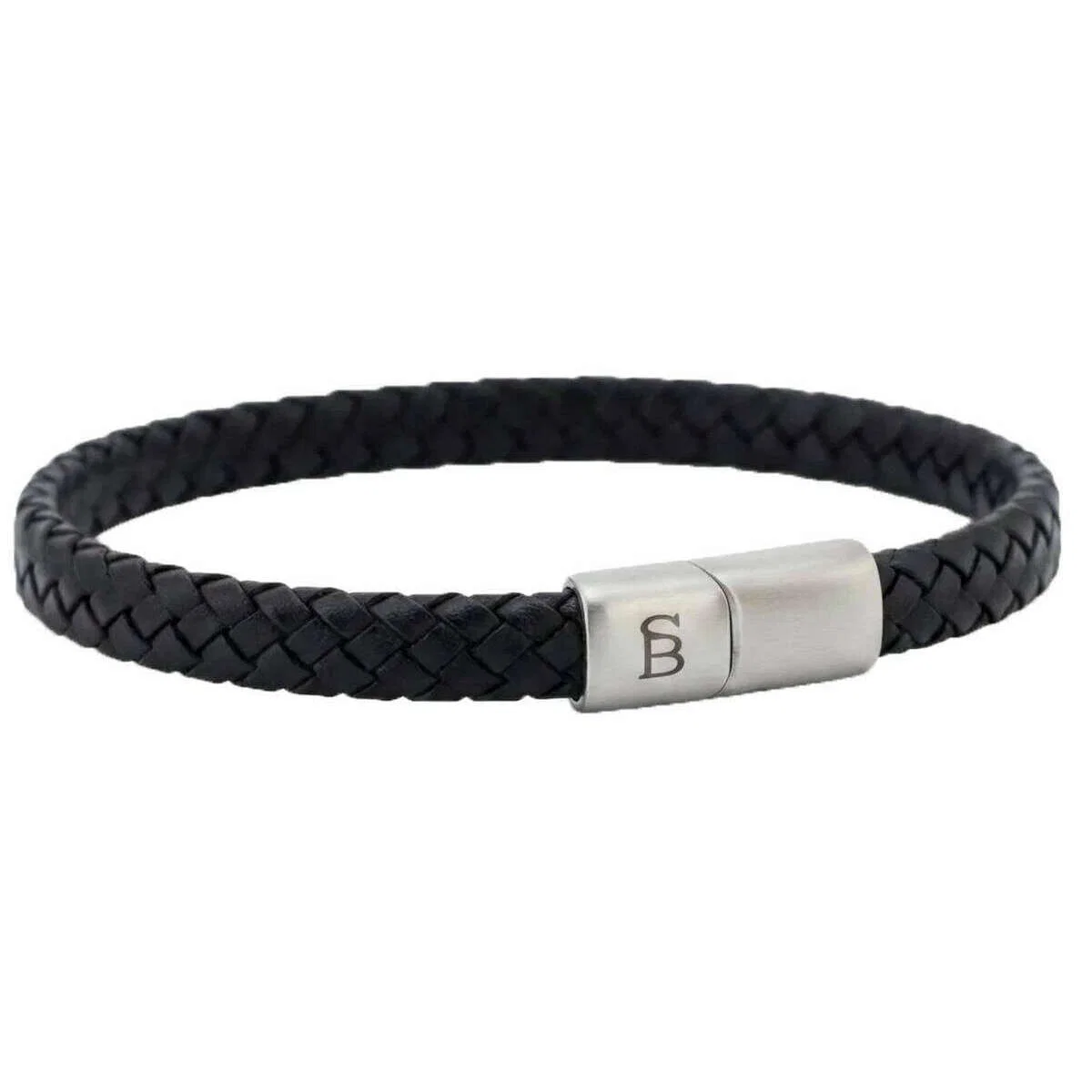 Steel & Barnett Riley Sleek Braided Leather Bracelet - Black