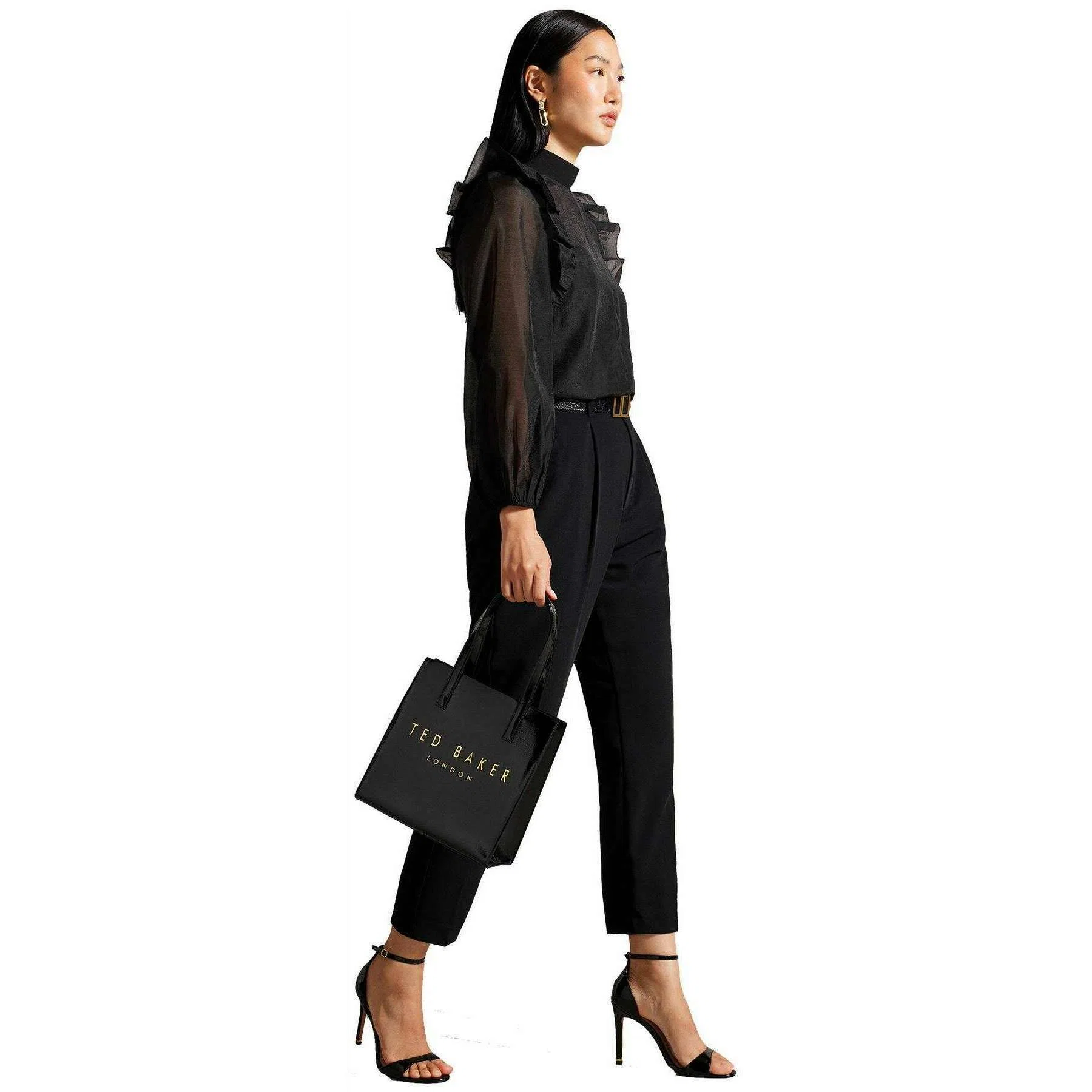 Ted Baker Crinion Crinkle Small Icon Tote Bag - Black - Image 4