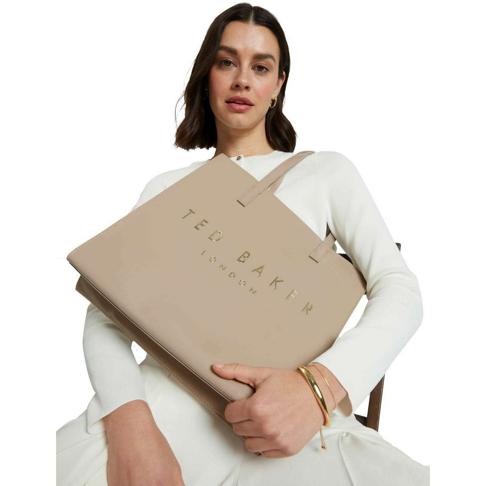 Ted Baker Crinkon Crinkle Large Icon Bag - Stone Beige - Image 5