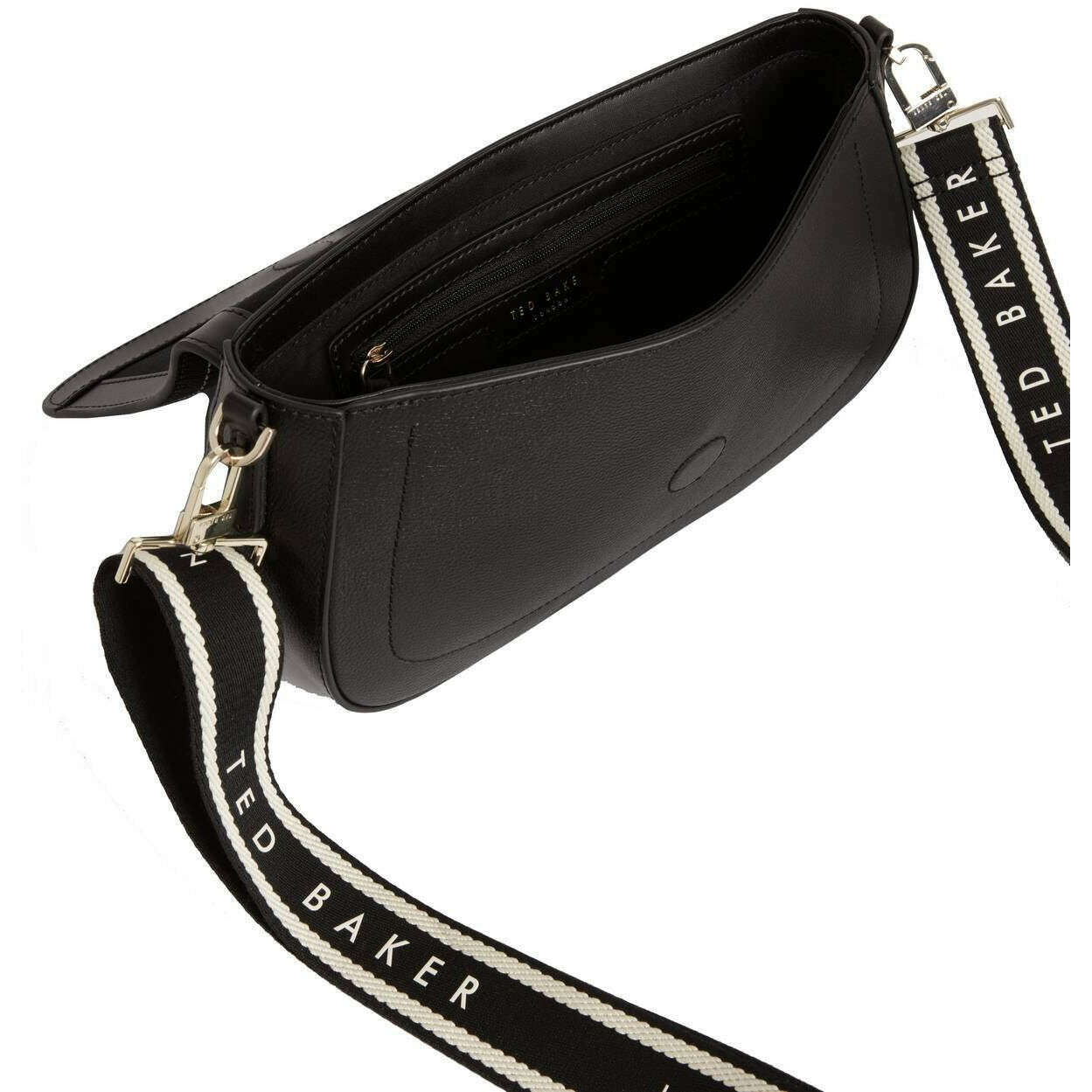 Ted Baker Louiize Leather Flap Over Crossbody Bag - Black - Image 3