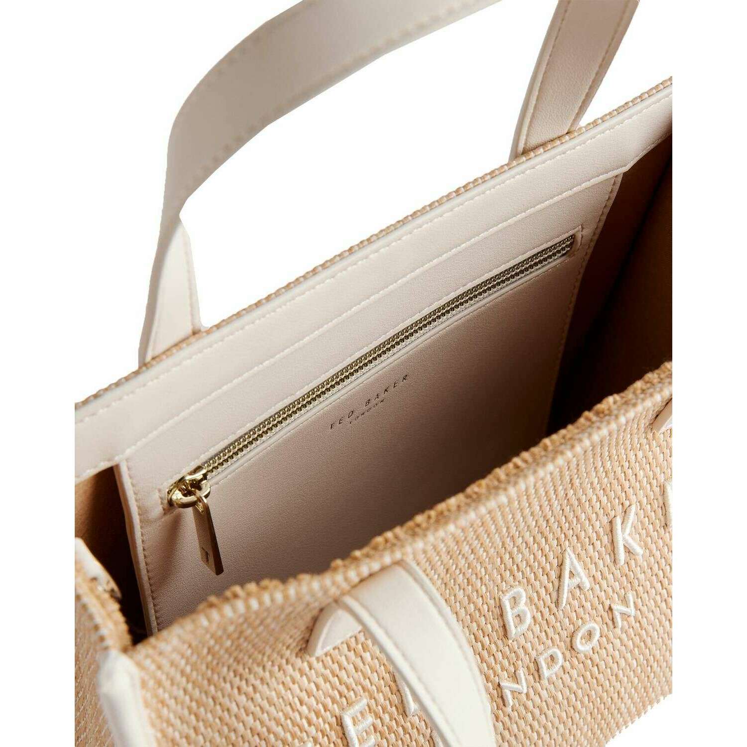 Ted Baker Paolina Faux Raffia Small Icon Bag - Ivory/Beige - Image 3