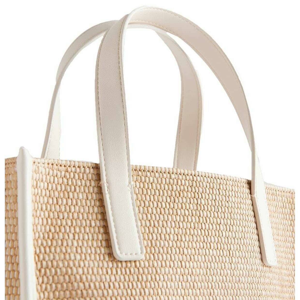 Ted Baker Paolina Faux Raffia Small Icon Bag - Ivory/Beige - Image 4