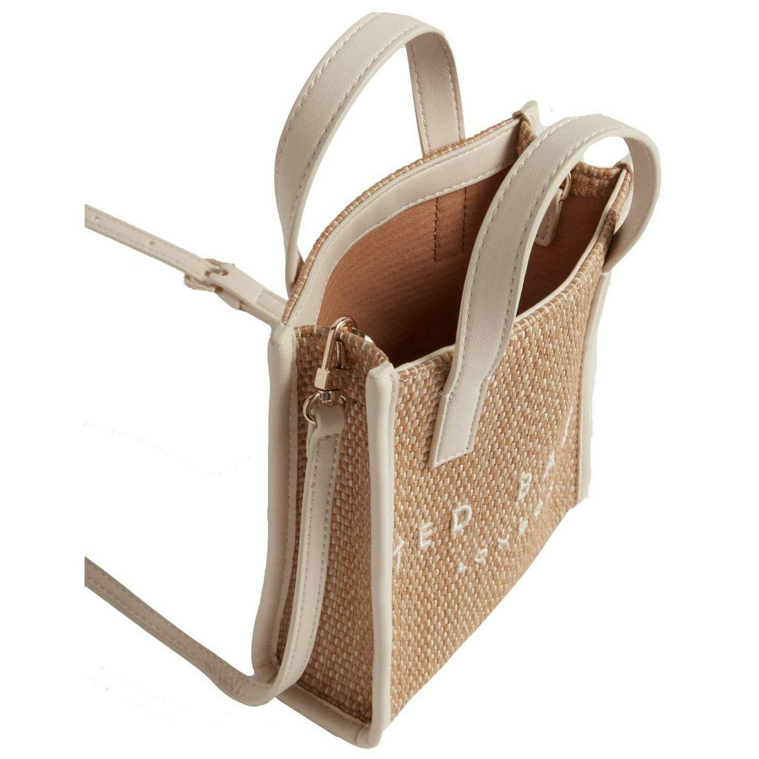 Ted Baker Paulii Faux Raffia Mini Icon Bag - Ivory/Beige - Image 3