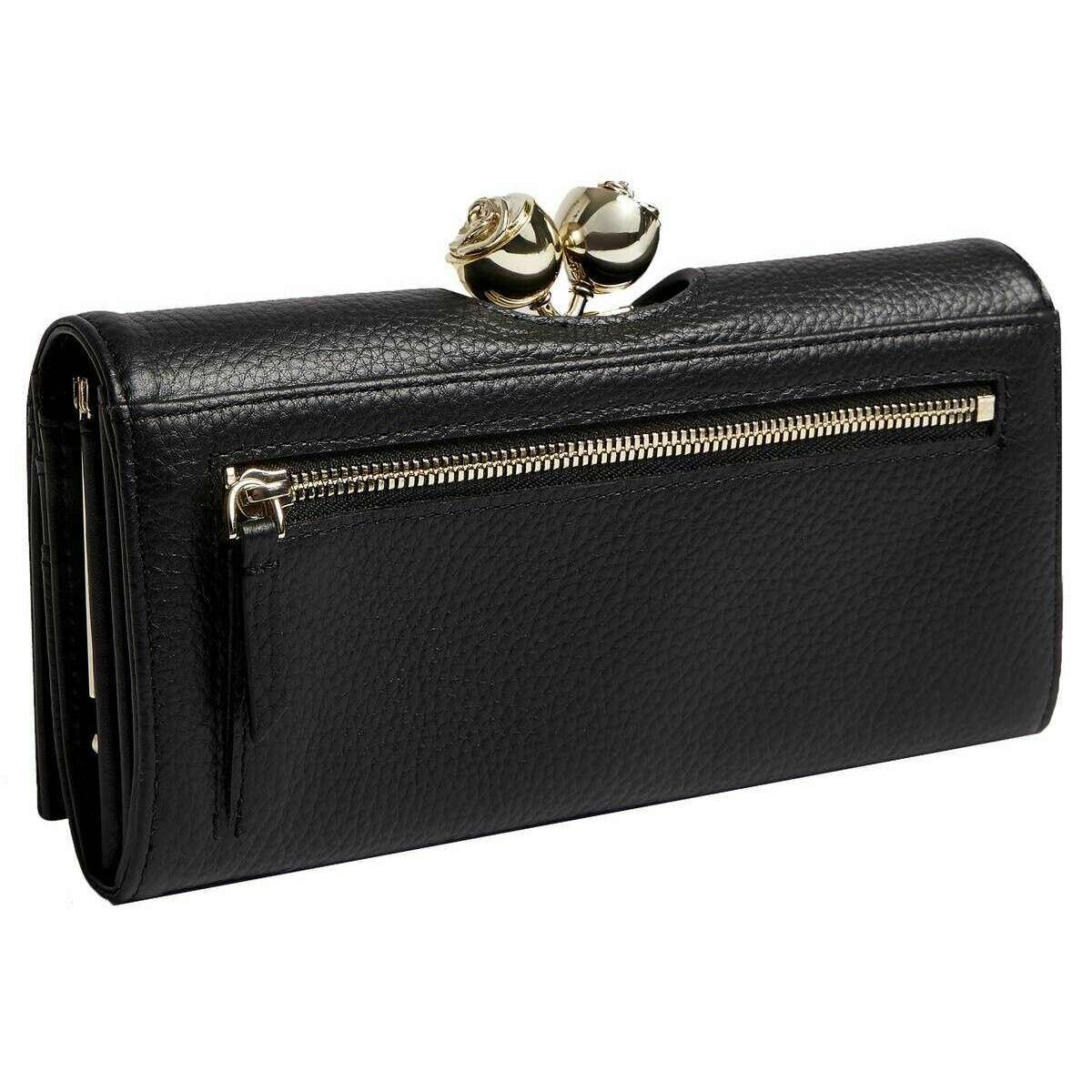 Ted Baker Roosali Rose Detail Large Leather Bobble Purse - Black - Image 2