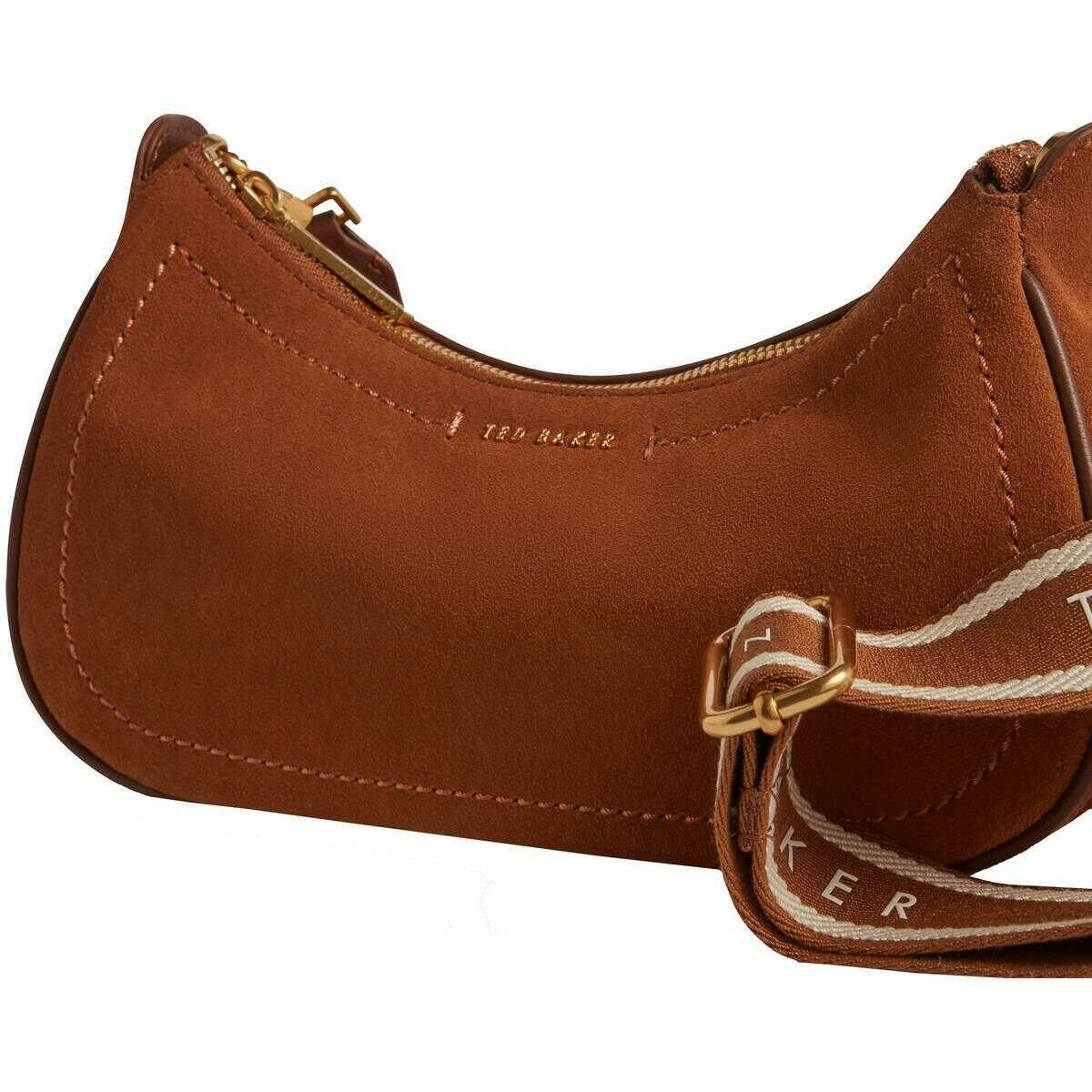 Ted Baker Shayine Small Suede Shoulder Bag - Brown - Image 6